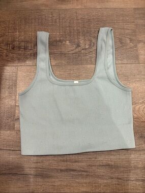 Zenana Outfitters Ribbed Crop Tank in Sage Green